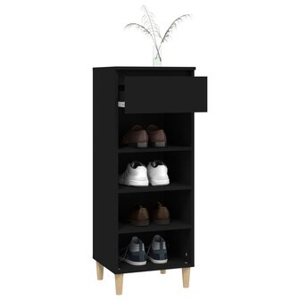 Schoenenkast 40x36x105 cm bewerkt hout zwart 7