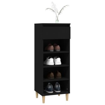 Schoenenkast 40x36x105 cm bewerkt hout zwart 8