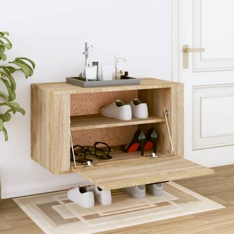 Wandschoenenkast 70x35x38 cm bewerkt hout sonoma eiken 3
