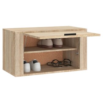 Wandschoenenkast 70x35x38 cm bewerkt hout sonoma eiken 4
