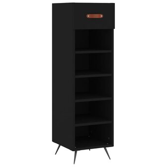 Schoenenkast 30x35x105 cm bewerkt hout zwart 2