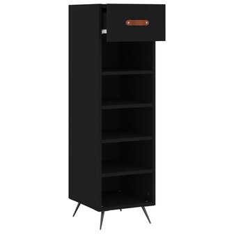 Schoenenkast 30x35x105 cm bewerkt hout zwart 3