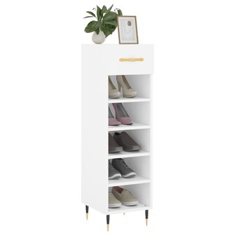 Schoenenkast 30x35x105 cm bewerkt hout wit 3