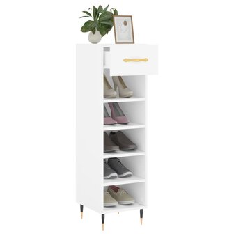 Schoenenkast 30x35x105 cm bewerkt hout wit 4