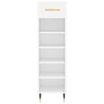 Schoenenkast 30x35x105 cm bewerkt hout wit 6