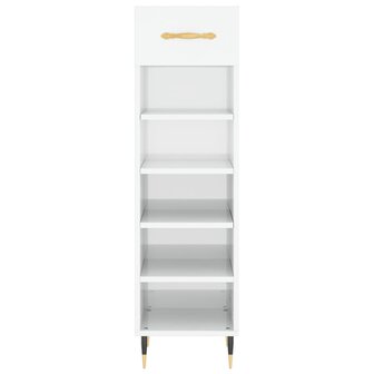 Schoenenkast 30x35x105 cm bewerkt hout hoogglans wit 6