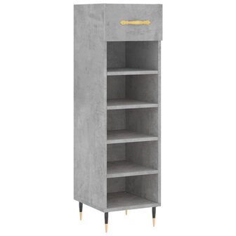 Schoenenkast 30x35x105 cm bewerkt hout betongrijs 2