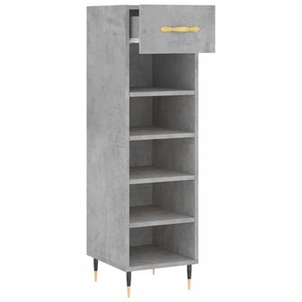 Schoenenkast 30x35x105 cm bewerkt hout betongrijs 5