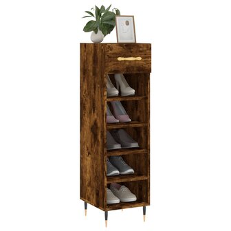 Schoenenkast 30x35x105 cm bewerkt hout gerookt eikenkleurig 3