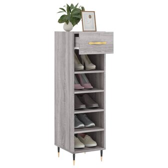 Schoenenkast 30x35x105 cm bewerkt hout grijs sonoma eikenkleur 4