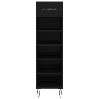Schoenenkast 30x35x105 cm bewerkt hout zwart 6