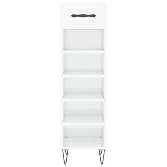 Schoenenkast 30x35x105 cm bewerkt hout hoogglans wit 6