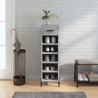 Schoenenkast 30x35x105 cm bewerkt hout betongrijs 1