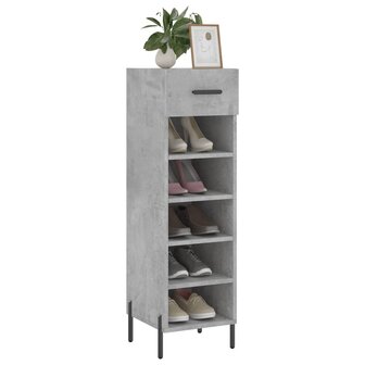 Schoenenkast 30x35x105 cm bewerkt hout betongrijs 3