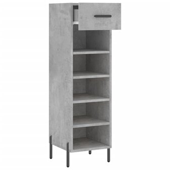 Schoenenkast 30x35x105 cm bewerkt hout betongrijs 5