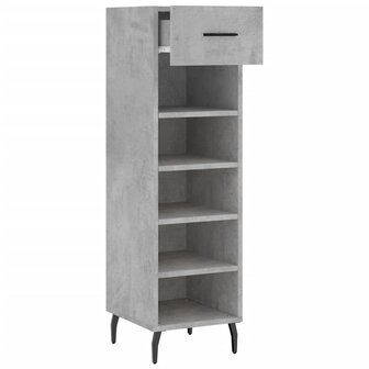 Schoenenkast 30x35x105 cm bewerkt hout betongrijs 5
