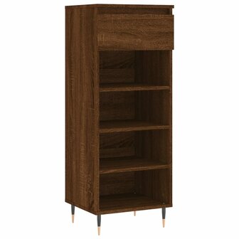 Schoenenkast 40x36x105 cm bewerkt hout bruin eikenkleur 2