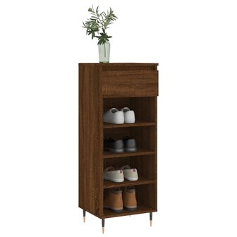 Schoenenkast 40x36x105 cm bewerkt hout bruin eikenkleur 3