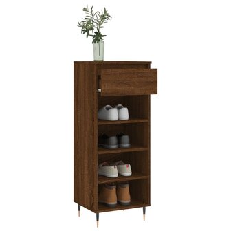 Schoenenkast 40x36x105 cm bewerkt hout bruin eikenkleur 4