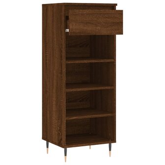 Schoenenkast 40x36x105 cm bewerkt hout bruin eikenkleur 6