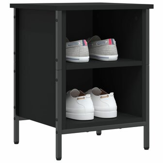 Schoenenkast 38x35x50 cm bewerkt hout zwart 3