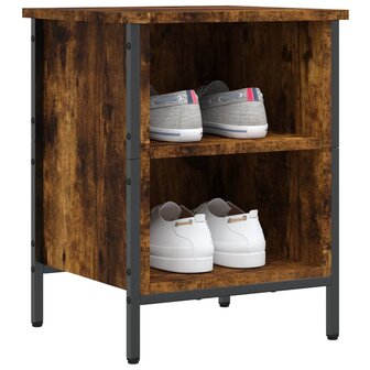 Schoenenkast 38x35x50 cm bewerkt hout gerookt eikenkleurig 3