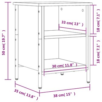 Schoenenkast 38x35x50 cm bewerkt hout gerookt eikenkleurig 9