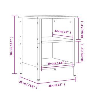 Schoenenkast 38x35x50 cm bewerkt hout bruin eikenkleur 9