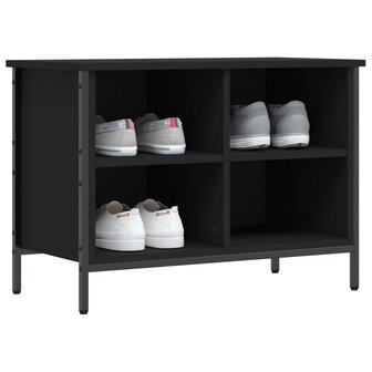 Schoenenkast 69x35x50 cm bewerkt hout zwart 3