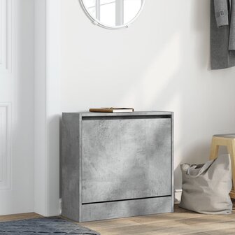 Schoenenkast 60x21x57 cm bewerkt hout betongrijs 3