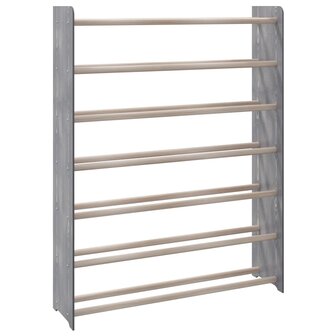 Schoenenrek 90x24x117 cm bewerkt hout grijs 2