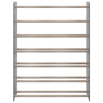 Schoenenrek 90x24x117 cm bewerkt hout grijs 3