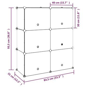 Schoenenrek 84,5x31x93,5 cm polypropeen zwart 8