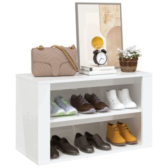 Schoenenrek 75x35x45 cm bewerkt hout hoogglans wit 4