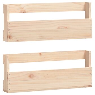 Wandschoenenrekken 2 st 59x9x23 cm massief grenenhout 2