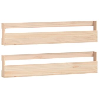 Wandschoenenrekken 2 st 110x9x23 cm massief grenenhout 2