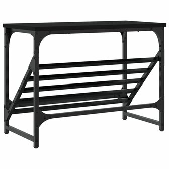Schoenenrek 60x30x45 cm bewerkt hout zwart 6