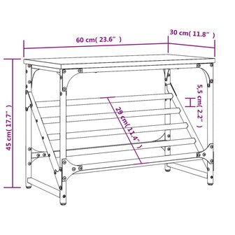 Schoenenrek 60x30x45 cm bewerkt hout zwart 9