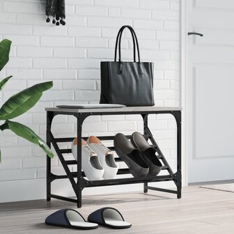Schoenenrek 60x30x45 cm bewerkt hout grijs sonoma 1