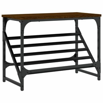 Schoenenrek 60x30x45 cm bewerkt hout bruin eikenkleur 2