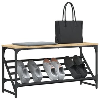Schoenenrek 90x30x45 cm bewerkt hout sonoma eikenkleurig 3