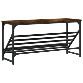 Schoenenrek 90x30x45 cm bewerkt hout gerookt eikenkleurig 6