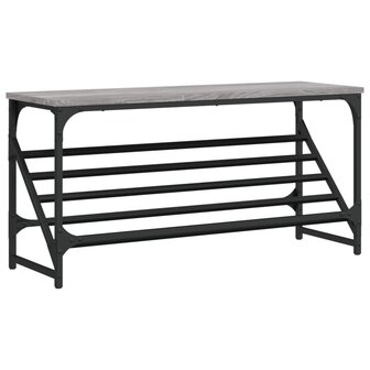 Schoenenrek 90x30x45 cm bewerkt hout grijs sonoma eikenkleurig 2