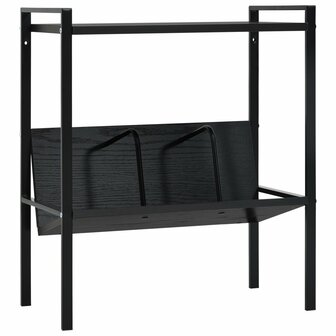 Boekenkast met 2 schappen 52x28x59 cm bewerkt hout zwart 1