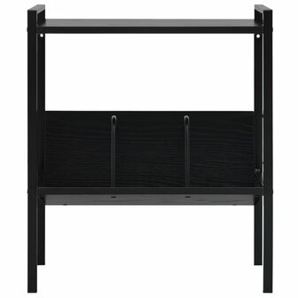 Boekenkast met 2 schappen 52x28x59 cm bewerkt hout zwart 3