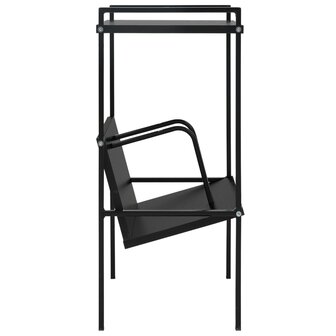Boekenkast met 2 schappen 52x28x59 cm bewerkt hout zwart 4