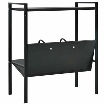 Boekenkast met 2 schappen 52x28x59 cm bewerkt hout zwart 5