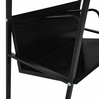 Boekenkast met 2 schappen 52x28x59 cm bewerkt hout zwart 7