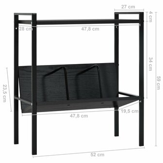Boekenkast met 2 schappen 52x28x59 cm bewerkt hout zwart 8