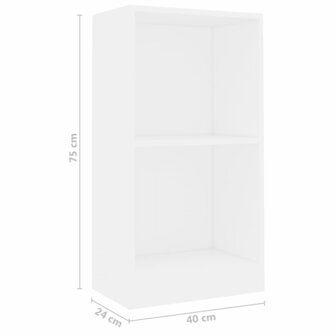 Boekenkast 40x24x75 cm bewerkt hout wit 6